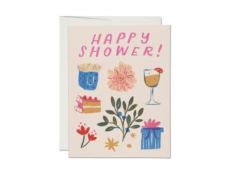 Red Cap Cards Joyful Shower Greeting Card