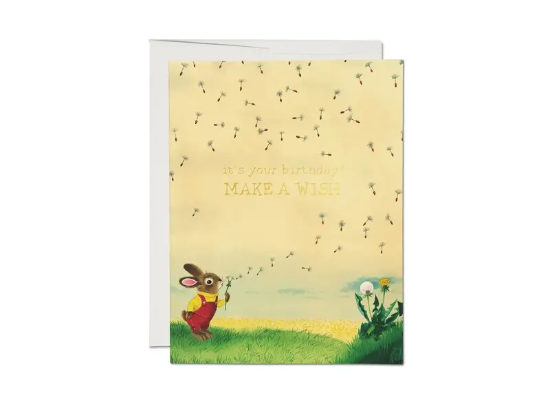 Red Cap Cards Richard Scarry Bunny and Dandelion Greeting Card