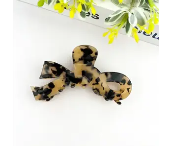 Elegant Ribbon Hair Claw - beige