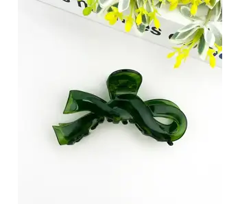 Elegant Ribbon Hair Claw - green