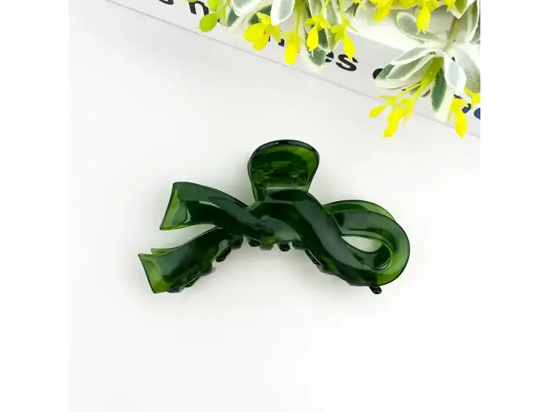 TheDivaSoap Elegant Ribbon Hair Claw - green