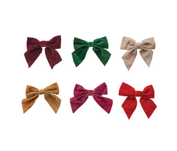 Velvet Clip-on Bow, 6 Colors