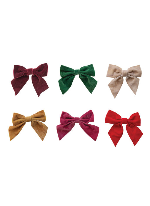Velvet Clip-on Bow, 6 Colors