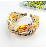 TheDivaSoap Chiffon Floral Knot Headband - yellow