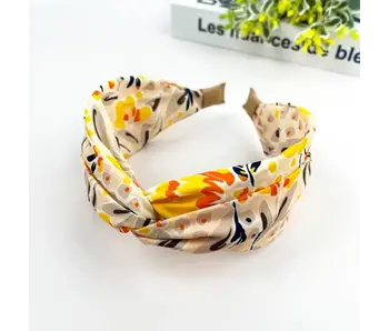 Chiffon Floral Knot Headband - yellow