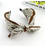 TheDivaSoap Colorful Geometric Floral Wide Headband - beige