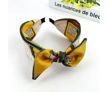 Colorful Geometric Floral Wide Headband - orange