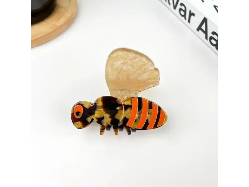 TheDivaSoap Cute Acetate Bee Hair Claw - brown