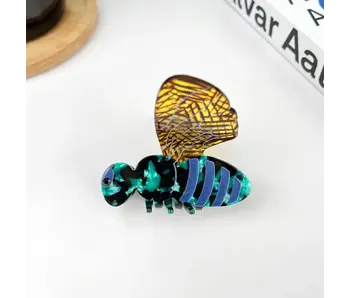 Cute Acetate Bee Hair Claw - green