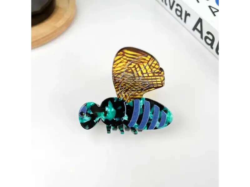 TheDivaSoap Cute Acetate Bee Hair Claw - green