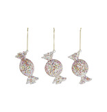 Creative Co-OP Glass Candy Ornament with Confetti, 3 Styles