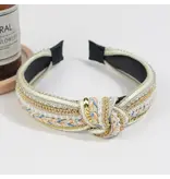 TheDivaSoap Rhinestone Knotted Headband - Apricot