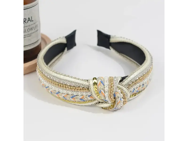 TheDivaSoap Rhinestone Knotted Headband - Apricot