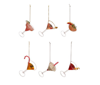 Glass Cocktail Ornament, 6 Styles