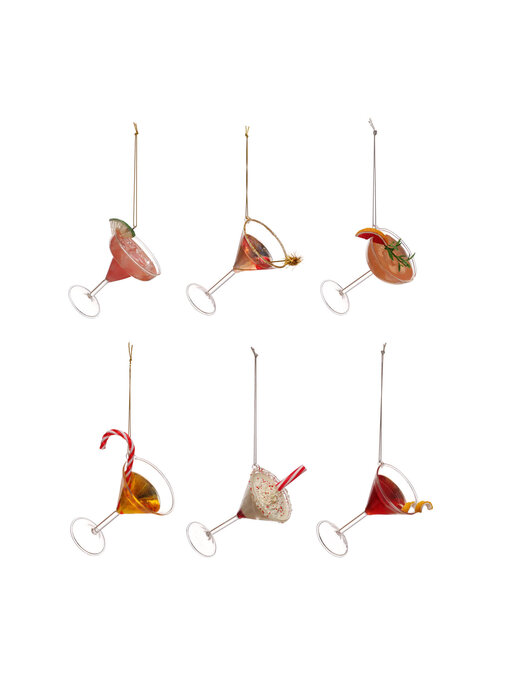 Glass Cocktail Ornament, 6 Styles