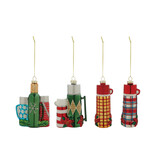 Creative Co-OP Glass Thermos Ornament with Glitter, 4 Styles ©