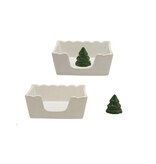 Creative Co-OP Stoneware Cocktail Napkin Holder with Tree Weight (Holds 4" Square Napkin)