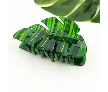 Tropical Monstera Leaf Hair Claw Clip