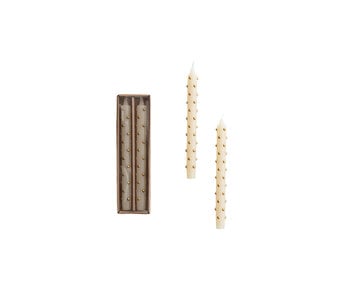 Unscented Taper Candles with 3D Dots in Box, Set of 2