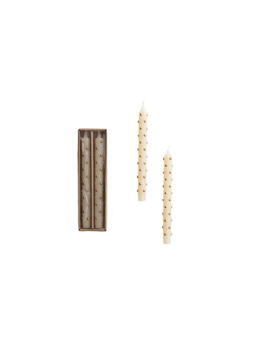 Unscented Taper Candles with 3D Dots in Box, Set of 2