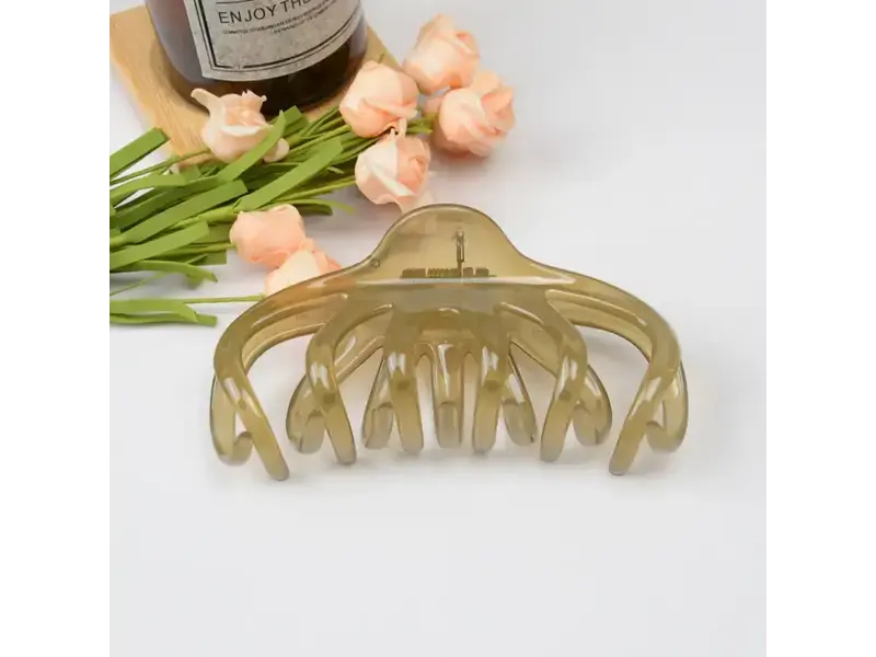 TheDivaSoap Large Lazy Transparent French Hair Claw Clip - light grey