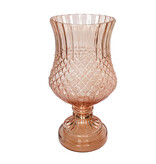 Creative Co-OP Embossed Glass Footed Vase, Pink