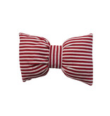 Creative Co-OP Cotton Velvet Bow Shaped Striped Lumbar Pillow