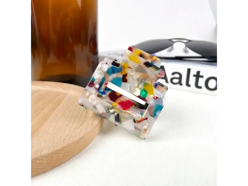 TheDivaSoap Square Acetate Hair Clips - multi