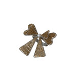 Creative Co-OP Handmade Metal & Glass Beaded Bow Shaped Napkin Rings, Set of 4 Tied with Gold Cord