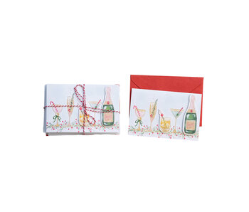 Handmade Recycled Paper Christmas Cards w/ Envelopes, Set of 24 Bundled w/ String ©