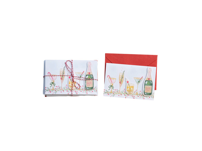 Creative Co-OP Handmade Recycled Paper Christmas Cards w/ Envelopes, Set of 24 Bundled w/ String ©