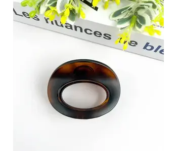 Thickened Oval Hair Clip - brown