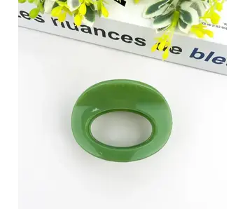 Thickened Oval Hair Clip - green