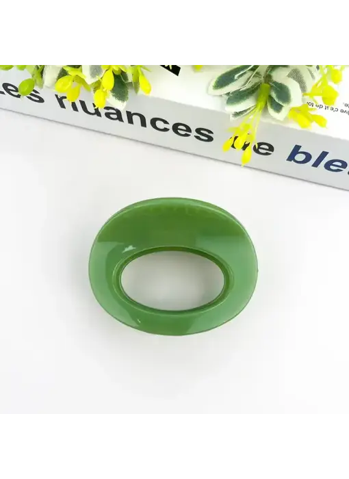 Thickened Oval Hair Clip - green