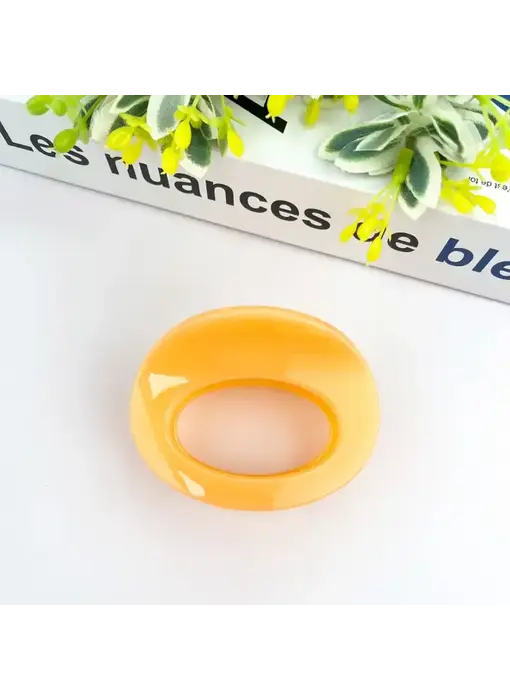 Thickened Oval Hair Clip - orange