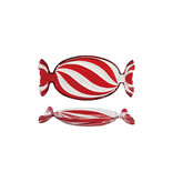 Creative Co-OP Hand-Painted Glass Candy Shaped Dish with Stripes, Red