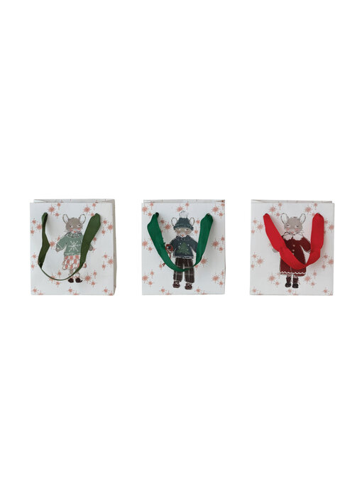 Handmade Recycled Paper Gift Bag with Grosgrain Ribbon Handles, 3 Styles ©