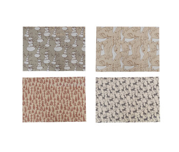 Wrapping Paper Sheets, 4 Styles, 3 Sheets Per Roll