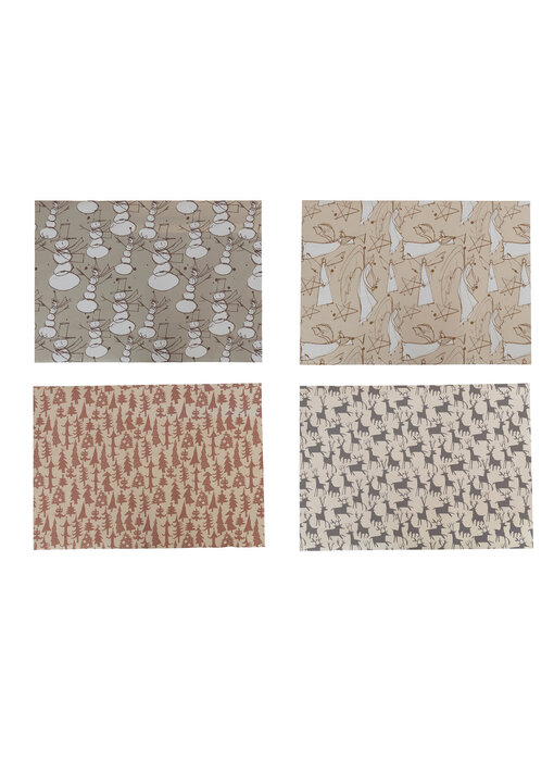 Wrapping Paper Sheets, 4 Styles, 3 Sheets Per Roll
