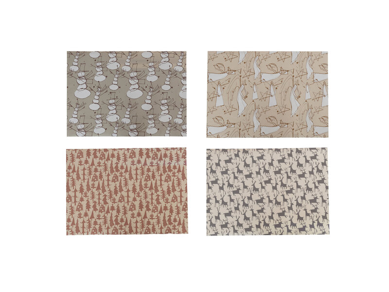 Creative Co-OP Wrapping Paper Sheets, 4 Styles, 3 Sheets Per Roll