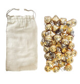 Creative Co-OP Embossed Mercury Glass Ornaments in Muslin Bag, Gold Finish, Set of 36