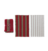 Creative Co-OP Waffle Weave Tea Towels & Mango Wood Cheese/Serving Board, Set of 3 Tied with Cord