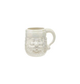 Creative Co-OP 12 oz. Stoneware Santa Head Shaped Mug, Pearlized Finish, White