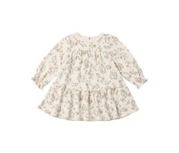 TIERED JERSEY DRESS FLORAL VINE