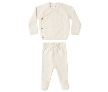 KNIT WRAP TOP + PANT SET NATURAL