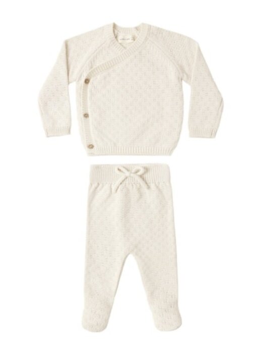 KNIT WRAP TOP + PANT SET NATURAL