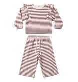 Rylee + Cru LLC RUFFLE COZY SET MULBERRY STRIPE