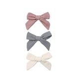 Rylee + Cru LLC BOW W. CLIP, SET OF 3 MULBERRY, SLATE, NATURAL