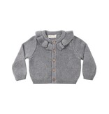 Rylee + Cru LLC RUFFLE COLLAR CARDIGAN HEATHERED SLATE