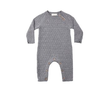 COZY HEATHER KNIT JUMPSUIT HEATHERED SLATE